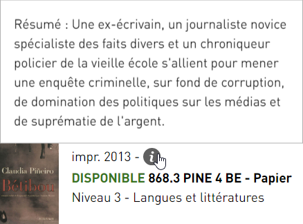 Infobulle Résumé